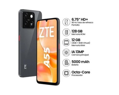 CELULAR LIBRE ZTE A55 675 128GB 4GB RAM BLACK