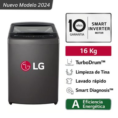 LAVADORA LG TURBODRUM DE 16KG WT16BVTB NEGRO