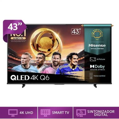 TELEVISOR HISENSE SMART TV 43 QLED 4K UHD 43Q6QV