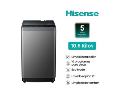 LAVADORA HISENSE CARGA SUPERIOR 105KG WT1D1030UT