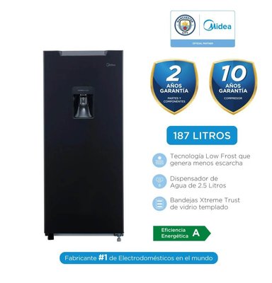 REFRIGERADORA MIDEA 187L TOP FREEZER SINGLE DOOR MDRD190ANLXW