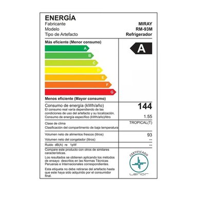 FRIGOBAR-REFRIGERADORA MIRAY RM-93M 93 L - 2