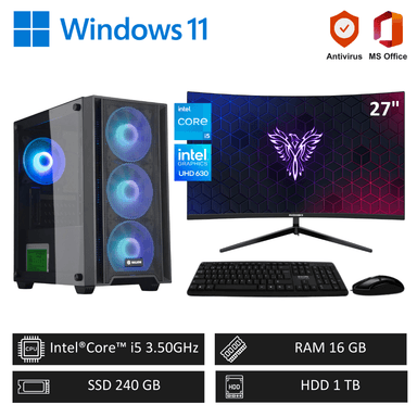 COMPUTADORA PC INTEL CORE I5 | 16GB RAM, 240GB SSD + 1TB HDD | MONITOR 27" FULL HD - 1