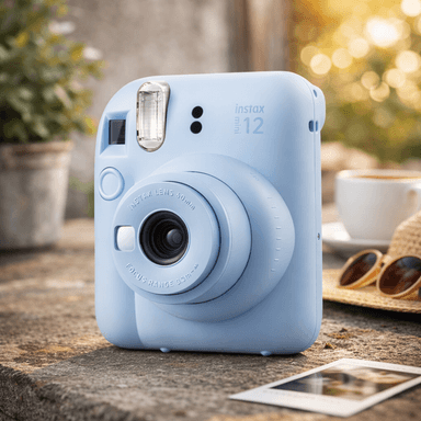 CÁMARA INSTAX FUJIFILM MINI 12 AZUL PASTEL + PACK PELÍCULA X20 + ESTUCHE + MINI ÁLBUM DE FOTOS - 6