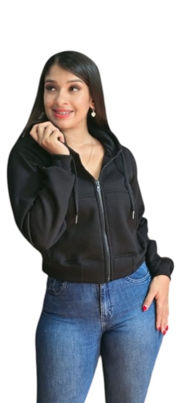 CASACA CROP  DE FRANELA  ABRIGADORA