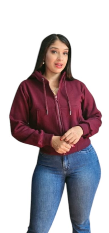 CASACA CROP DE FRANELA PARA DAMA