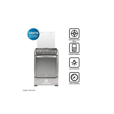 COCINA INDURAMA FLORENCIA ZAFIRO CROMA DE 4 HORNILLAS