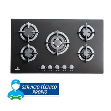ENCIMERA EMPOTRABLE INDURAMA EGI-905VDNEG A GAS GLP 5 HORNILLAS