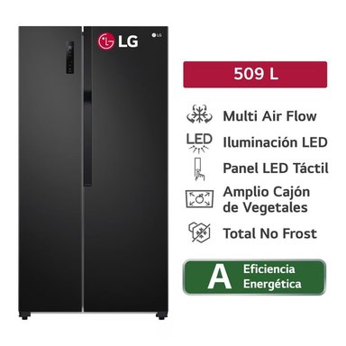 REFRIGERADORA LG GS51MPD SIDE BY SIDE NO FROST 509 L MULTI AIR FLOW NEGRO