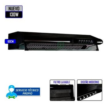 CAMPANA EXTRACTORA INDURAMA CEI-602NE 3 VELOCIDADES 60CM NEGRO