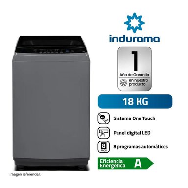 LAVADORA INDURAMA 18KG LRI-18DGR GRIS OSCURO