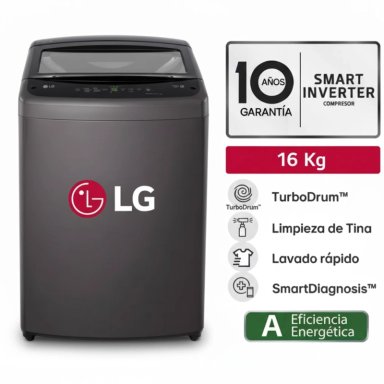 LAVADORA LG WT16BVTB 16 KG TURBODRUM CARGA SUPERIOR NEGRO