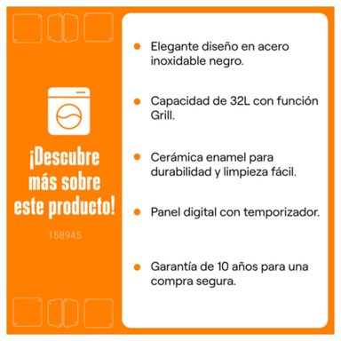 MICROONDAS SAMSUNG 32L MG32DG4524AGPE CHEF CON DORADOR - 9