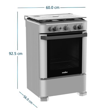 COCINA MABE CMP6010FG1 A GAS DE 4 HORNILLAS  SILVER - 2