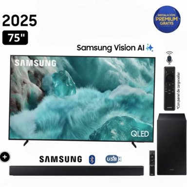 TELEVISOR SAMSUNG QLED 75 VISIÓN AI SMART TV QN75Q7FAAGXPE + SOUNDBAR HW B450F