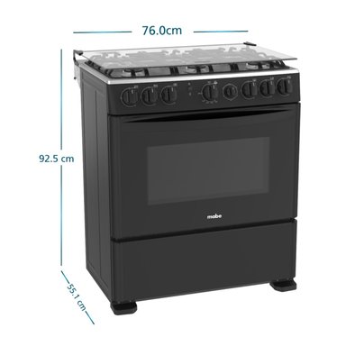 COCINA A GAS MABE 6 QUEMADORES CMP3020FN1 NEGRO - 2