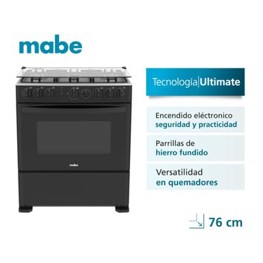 COCINA A GAS MABE 6 QUEMADORES CMP3020FN1 NEGRO - 3