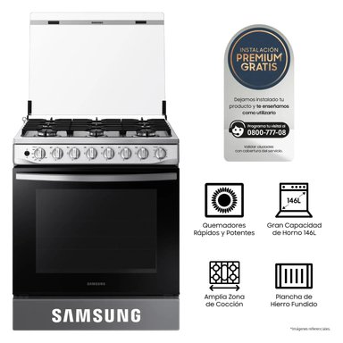 COCINA SAMSUNG  6 HORNILLAS CON PLANCHA NX52T5311PSPE