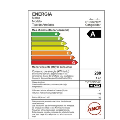 CONGELADOR ELECTROLUX HORIZONTAL 251 L BLANCO EFH25S2P4AW - 6