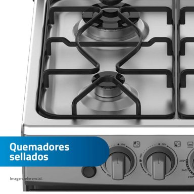 COCINA DE PIE A GAS INDURAMA MATISSE 4 HORNILLAS GRIS - 5