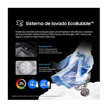 LAVADORA SAMSUNG 17KG WA40F17E7CPE ECOBUBBLE GRIS GRAFITO - 7