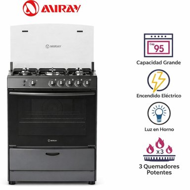 COCINA A GAS MIRAY AZALEA PLUS GLP 5 HORNILLAS - 1