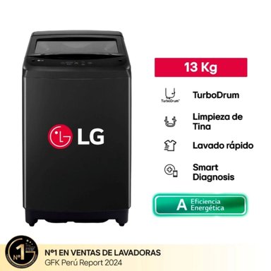 LAVADORA LG CARGA SUPERIOR 13KG WT13OBVTB ONYX NEGRO - 1