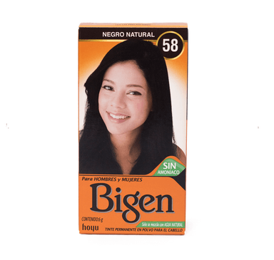 TINTE DE CABELLO EN POLVO BIGEN NEGRO NATURAL 58 SIN AMONÍACO - 1