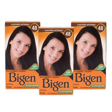 PACK DE 3 TINTES BIGEN CASTAÑO INTENSO #48 - 1