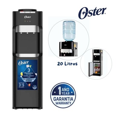 DISPENSADOR DE AGUA OSTER 20L CON MOTOCOMPRESOR NEGRO