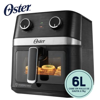 FREIDORA DE AIRE MANUAL DE 6 LITROS OSTER CON VENTANA Y LUZ INTERNA CKSTAF60WMDF