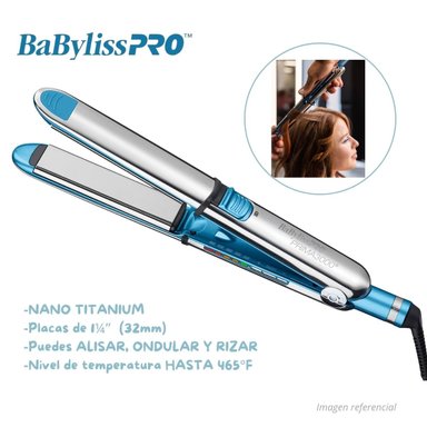 PLANCHA ALISADORA IONICA OPTIMA3000® DE 32MM DE BABYLISSPRO® NANO TITANIUM™