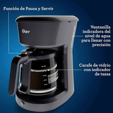 CAFETERA OSTER 12 TZAS CON FILTRO PERMANENTE BVSTDCS12B - 1