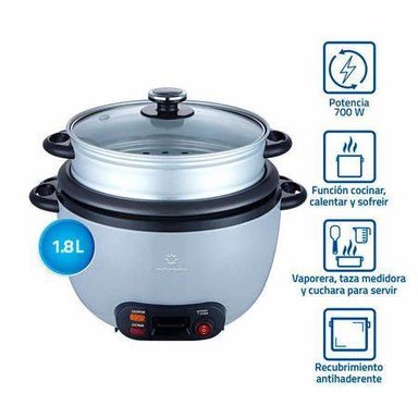 OLLA ARROCERA CON VAPORERA INDURAMA 1.8L OAI-GR18 GRIS