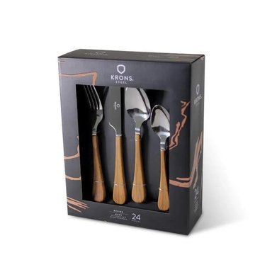 SET CUBIERTOS X 24 PZ WOOD - 10286510