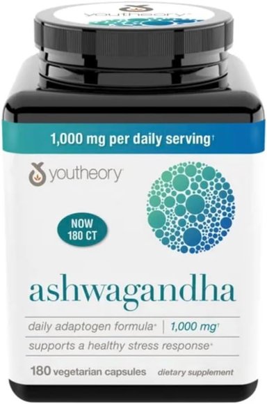 YOUTHEORY ASHWAGANDHA 1000 MG KSM 66 180 CAPSULAS