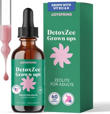 JOYSPRING DETOXZEE - GOTAS DE ZEOLITA PARA ADULTOS – ZEOLITA LÍQUIDA CLINOPTILOLITA CON VITAMINA B12 Y VITAMINA D3, GOTAS LÍQUIDA