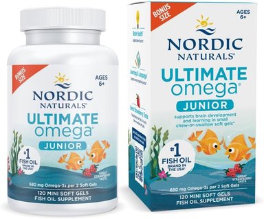 NORDIC NATURALS ULTIMATE OMEGA JUNIOR - AYUDA A TENER UN CORAZÓN Y CEREBRO SALUDABLES Y MEJORA EL ESTADO DE ÁNIMO DE NIÑOS EN DES