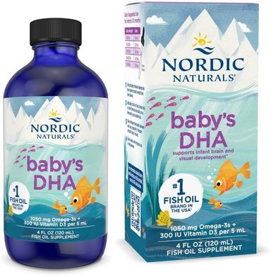 NORDIC NATURALS DHA DEL BEBÉ, SIN SABOR, 4 ONZAS, 1050 MG DE OMEGA-3 + 300 UI DE VITAMINA D3, APOYA EL DESARROLLO DEL CEREBRO, LA
