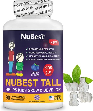 NUBEST TALL KIDS 2-9 SABOR BERRY 90 TABLETAS MASTICABLES