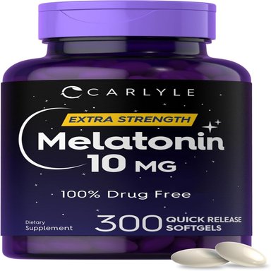 CARLYLE MELATONIN 10 MG EXTRA STRENGTH – 300 SOFTGELS – LIBERACIÓN RÁPIDA
