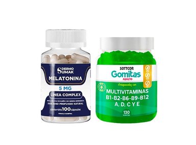 MELATONINA 5MG - 100 CAP - DERMO SUMAK|GOMITAS MULTIVITAMINAS ADULTO