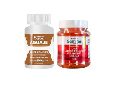 AGUAJE COMPLEX 100 CAP - DERMO SUMAK|GOMITAS DE DHA + ÁCIDO FÓLICO + B6, B12