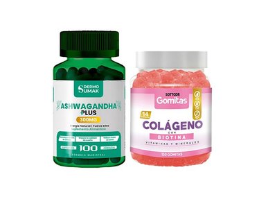 ASHWAGANDHA PLUS 300MG - 100 CAP - DERMO SUMAK|GOMITAS DE COLÁGENO Y BIOTINA