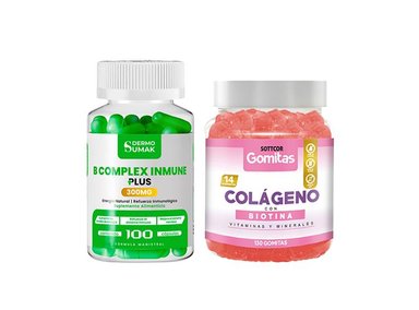 B COMPLEX INMNUNE 300MG - 100 CAP - DERMO SUMAK|GOMITAS DE COLÁGENO Y BIOTINA