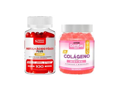 INOSITOL ACIDO FOLICO 200MG - 100 CAP - DERMO SUMAK|GOMITAS DE COLÁGENO Y BIOTINA