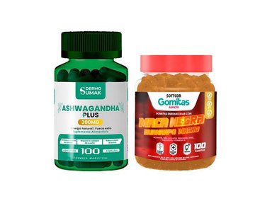 ASHWAGANDHA PLUS 300MG - 100 CAP - DERMO SUMAK|GOMITAS DE MACA NEGRA