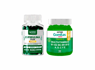 ESPIRULINA PLUS 500MG 100 CAP + GOMITAS MULTIVITAMINAS ADULTO