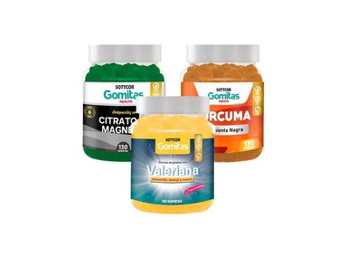 PACK GOMITAS CITRATO DE MAGNESIO + VALERIANA + CÚRCUMA SOTTCOR ADULTOS