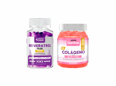 RESVERATROL PLUS 250MG 100 CAP + GOMITAS DE COLÁGENO Y BIOTINA